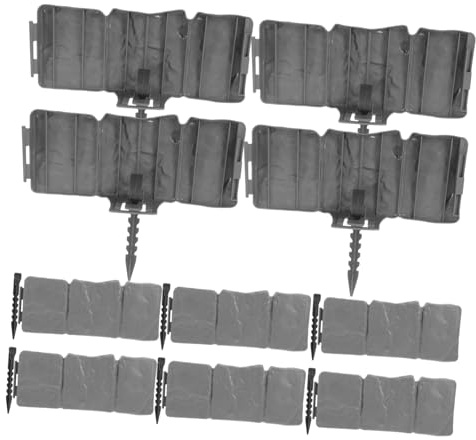 Toyvian Bordure De Jardin Imitation Pierre Clôture De Piquets De Fixation Inclus Flexible Et Polyvalente pour De Fleurs Et Aménagement Paysager