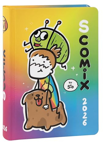 Comix Scottecs by Sio Skolkalender, 16 månader 2025–2026, skolkalender för barn och tonåringar med fast omslag, perfekt för grund- och mellanskola, 12 x 16,5 cm, design