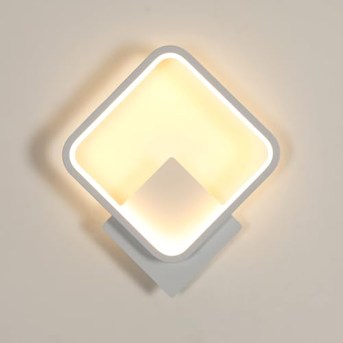Riserva Applique Murale Intérieure LED, 17W Lampe Murale LED Blanche, 3000K Blanc Chaud, Applique Murale Moderne Minimaliste, pour Chambre à Coucher, Salon, Salle à Manger, Couloir, Escalier, Carré
