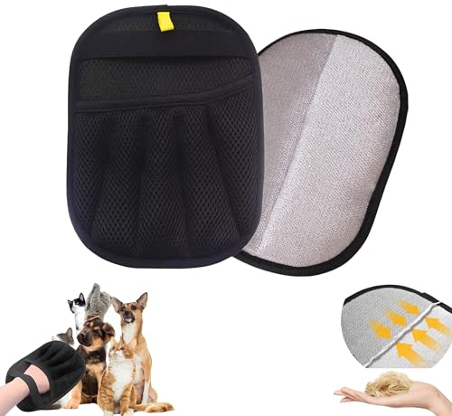 2 PCS 5-Finger Static Removal Pet Hair Gloves, Cat Grooming Glove Bidirectional Reusable Pet Hair Removal Glove for Cat Dog Deshedding & Grooming