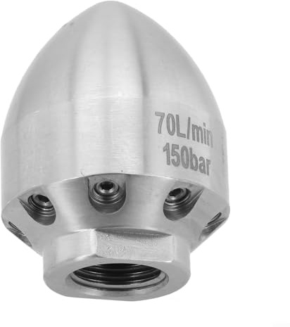 Edelstahl-Abflussdüse, Hochdruckreiniger, Rohrreiniger-Aufsatz mit mehreren Sprühlöchern für die Reinigung von Abflüssen, Gartenschläuchen, G1/2-Zoll-Gewinde (C)