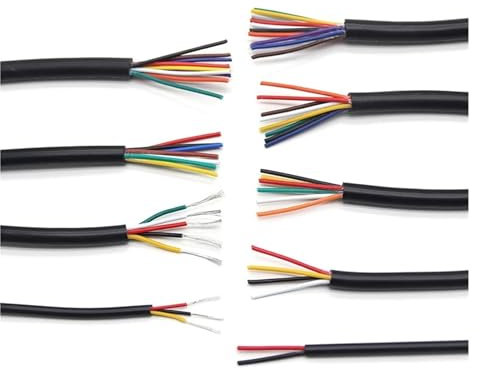 UL2464 Sheathed Wire Cable Copper Signal Cable 2 3 4 5 6 7 8 9 10 Cores Electronic Audio Wire(BK 30AWG,10M-7 CORES)