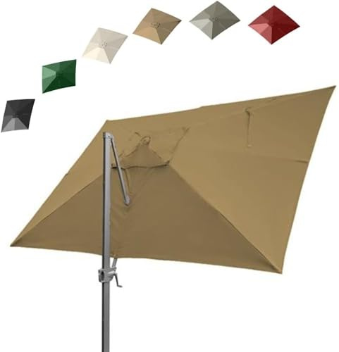 ZYXQQJ Copertura di Ricambio per Ombrellone A Sbalzo Quadrato 8 Stecche Anti-UV Telo di Ricambio per Ombrellone Giardino Mercato(Khaki,3x3m/9.8x9.8ft)