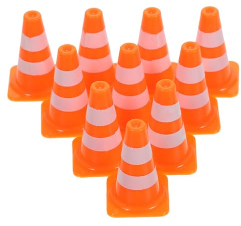 FIXOSHEE Lot de 20 Mini Cônes de Signalisation Routière pour Garçon et Filles, Jouet Éducatif en Plastique Orange, Modèle Compact et Léger, Jeu Pédagogique pour Apprentissage du Code
