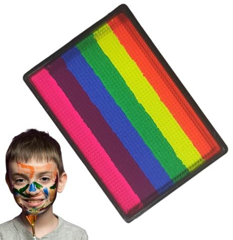 Gesichtsfarbe Buntstifte Für Kinder - Ungiftige, Schminkenpalette Mit 2 Pinsel 32 Schablonen, Waschbare Gesichtsfarben Sichere Körperfarbe Für Erwachsene Kinder - Ungiftige Wasserbasis Split Cake Face