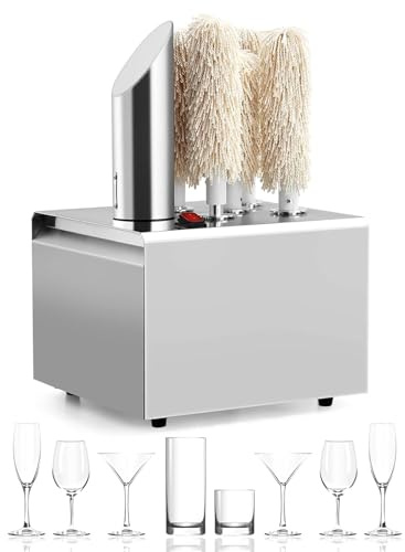 XHSMYXGS Electric Wine Glass Polisher Machine, Commercial Glassware Wiping Equipment, 360° Cleaning Without Dead Angles, for Hotels, Catering, Bars