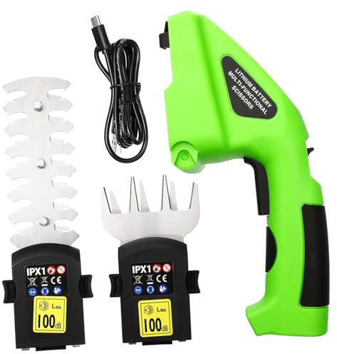 Homoyoyo Tagliasiepi Elettrico a Batteria e Cesoie Da Giardino Lame in Acciaio, Potatore Ergonomico Per Siepi e Fiori, Utensile Da Giardinaggio Per Rifiniture Di Precisione in Spazi Ristretti