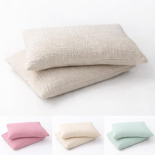 BABEES Kissenbezug 40x60-100% Musselin Baumwolle 150 g/qm Kissenbezüge Beige Für Kissenbezug 60x40 cm - Kissenhülle Kinderbettwäsche Kinderzimmer (Beige, 40x60)
