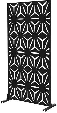 ML-Design Brise-Vue Métallique Torino 90x180cm en Acier, Modèle Autoportant à 3 Panneaux Extensible avec Supports, Paravent Décoratif Élégant, Résistant aux Intempéries pour Jardin, Balcon, Terrasse