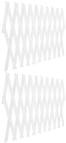 SHINEOFI Panneaux Treillis Extensibles en Bois Blanc Lot de 2 pour Plantes Grimpantes et Vigne, pour Patio et Décor