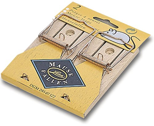 LUNA Mausefalle | Mäusefalle | Mausfalle | Nagerfalle | Holz | 2 Stück, Silber