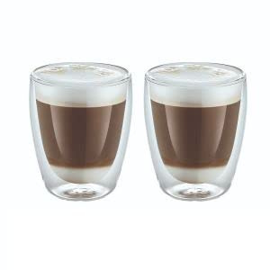 Weis Gläser-Set L Doppelwandig aus Borosilikatglas 220ml, Maße: 8cm x 8cm x 10cm, 17088