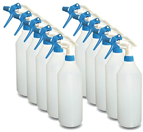 Belfont 10 stycken sprayflaska 1 l I sprayflaskväxter, för desinfektionsmedel, bilvård eller för rengöringsmedel I Sprayflaska I tom (1 liter)