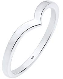 Elli Ring Damen V-Form Stacking Trend 925 Silber