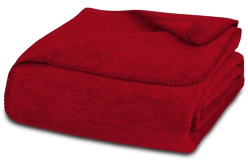 Glart Kuscheldecke uni burgunderrot Decke 130x170 cm Sofa, weiche & warme Wolldecke extra flauschig als Sofadecke Couchdecke, kuschel Wohndecke Kuscheldecke, Plüsch Sofaüberwurf Decke, U1B
