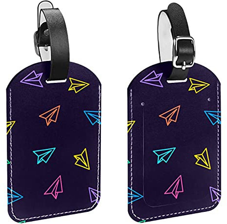 Gepäckanhänger aus Papier, Flugzeug, 2 Stück, für Handtaschen, Koffer, Ausweise, Taschen und Gepäckanhänger mit Sicherheitsgurt