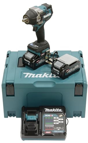 Makita TW007GM201 Akku-Schlagschrauber 40V max. / 4,0 Ah, 2 Akkus + Ladegerät im MAKPAC, Petrol