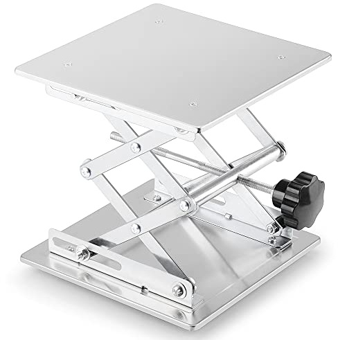 Labasics Laborhebebühne, 250 x 250 mm Lab Jack Scherenständer Hubtisch aus Edelstahl, Hebebühne Labor, Erweiterbarer Hebehöhenbereich von 93 mm bis 380 mm, Maximal Unterstützte Gewicht 20 KG
