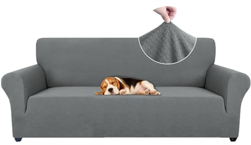 Ystyle Elastiskt Sofföverdrag 3-Sits, Pet Soff Cover Töjbart överdrag, Stretchigt Soffskydd, Avtagbar Halkskydd Fåtöljöverdrag Möbel Maskintvättbar, Sofföverkast För Soffa Fåtölj, Grå