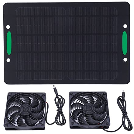 Ventilatore a Pannello Solare, Doppio Ventilatore di Scarico Ventilazione Dell'Aria Dissipazione Del Calore Ventola di Scarico Solare da 10 W per Pollai, Serre, Capannoni, Case