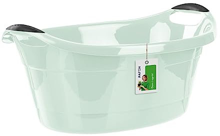 PAFEN Oval Wäscheschüssel 25L Universal-Schüssel – 61,5 x 43 x 26,5 cm- Schüssel für Wäsche Spülschüsseln Starke Wäschewanne aus Stabilem Kunststoff | Grün