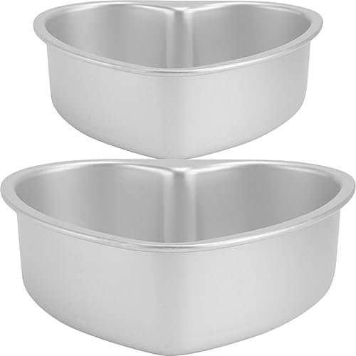 Abaodam Heart Shaped Cake Pans 2 Pack Aluminum Baking Mold Smooth Surface for Easy Cleaning