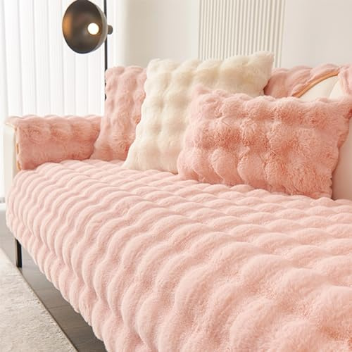 Sofa überzug L Form Sofabezug U form Pets Dog Couch Überzug Sofaschoner Rutschfest Sofa Couch Überwurfdecke Super Weiche Sofa Bezüge Universelle Sofahusse ( Color : Pink , Size : 90*120cm-1 pc )