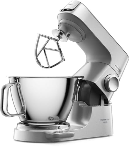 Kenwood KVL85.704SI Titanium Chef Baker XL amasadora planetaria con boles 5L y 7L, batidores, batidora, robot de cocina, picadora y mini picadora