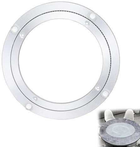 Lega Alluminio Giradischi Cuscinetti, Lega di Alluminio Rotante Rotondo, Cuscinetto Girevole Giradischi, Heavy Duty Piastra Girevole, per Tavolo da Pranzo Ristorante Torte, 30 cm/12 Pollici