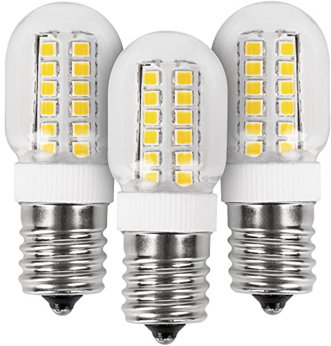 BlueStars 3W E17 Base Microwave Bulb 8206232A Dimmable LED Light Bulb, 3000K Warm White, Equal to 40W Incandescent, 75V-130V, 240 lumens for Refrigerator Microwave and Range Hood - Pack of 3