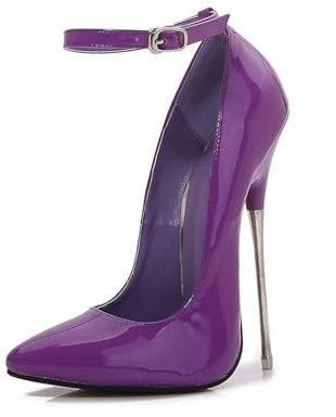 16CM/6.30IN Sexy Frauen High Heels Stilettos Party Club High Heel Schuhe Mode Spitze High Heels Pumps Größen 35-46,Lila,42 EU