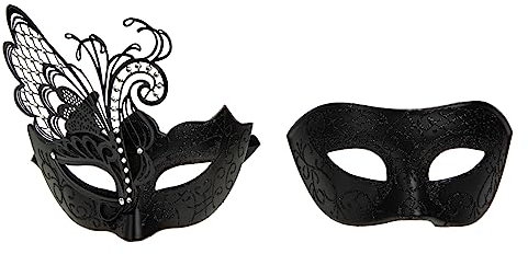 LIFKOME Metall-maskenballmasken Für Paare Partymasken Augenschutzmasken Partydekorationen Einfach Zu Tragen
