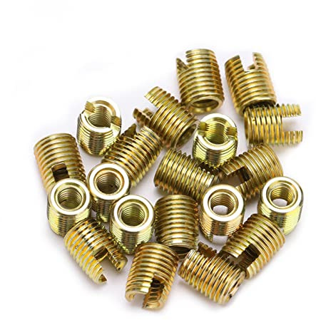 Selbstschneidende Gewindeeinsätze aus Kohlenstoffstahl 302, 20-teiliges Zubehör, Große Kontaktfläche, Vibrationsfestigkeit, Einfache Installation, für (Innen M4*0,7, Außen