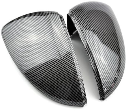 YOUKEJNM Auto Spiegelkappen Für VW Für Golf Für MK7 Für GTI 7 7 R Für MK7.5 Autoseite Rückspiegelkappenabdeckung Verkleidung Seitenspiegelabdeckkappen Rückspiegelgehäuse(Carbon Look)