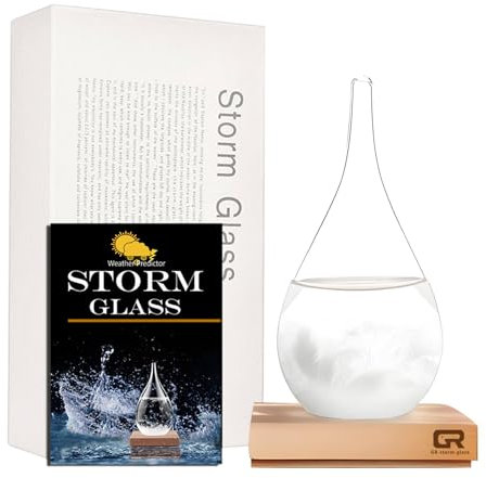 Storm Glass Weather Forecast Bottle - Snow Globes Barometer,Cloud Storm Weather Station,Decorative Weather Predictor, Home and Office Decor, Unique Gift Idea (Large)