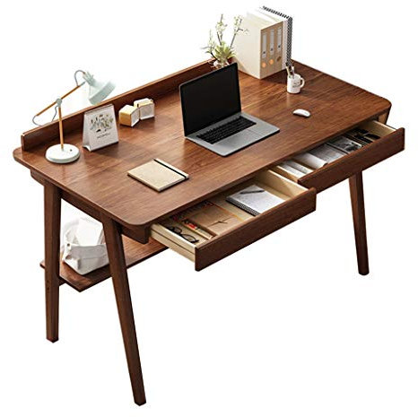 GHHDPDMJ Escritorio para Ordenador de sobremesa de Madera Maciza para el hogar con cajones, Color marrón, 80 x 55 x 75 cm, Escritorio para Estudiantes