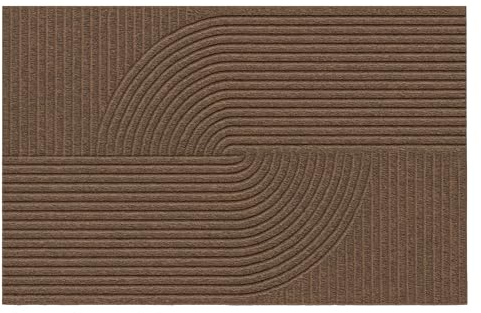 Entrando Fußmatte mit Struktur und Wellendesign - 45x75 cm - rutschfest, robust vor Abnutzung, pflegeleicht - ideal für Haustür oder Flur (Braun)