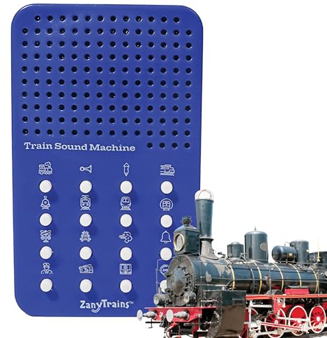 Train Noisemaker with 16 Sounds, Train Whistles, Horns, Conductor and Engine Noises, Portable Electronic Sound Maker Train Themed Sound Board For Kids With 16 Effects, Birthday Noise Maker Toy Gift