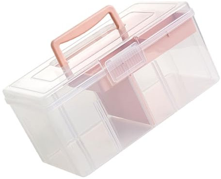 VILLFUL Aufbewahrungsbox Transparent Aus Kunststoff Mit Griff Faltbare Aufbewahrungsboxen Groß Zum Ordnen Von Bastelutensilien