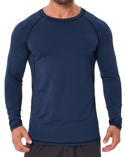 Donason Homme T-Shirt de Compression à Manches Longues Séchage Rapide Vêtements Fitness Baselayer Running Tee Shirt Sport Bodybuilding Hauts pour Course à Pied Sports Jogging Gym Musculation