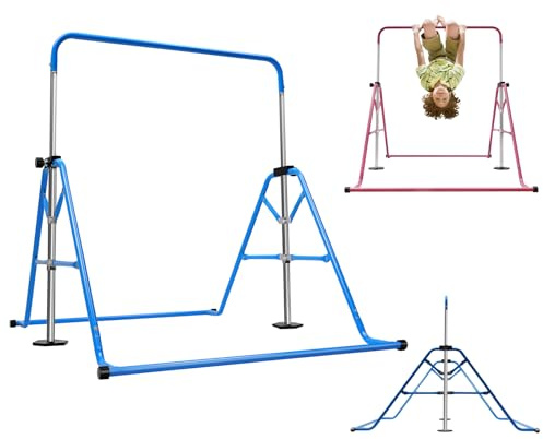 Reckstange Outdoor Kinder, Turnstange Garten Kinder, Höhenverstellbarer 115-155cm Gymnastikstange, Spielgeräte für Draußen, BIS Belastbarkeit: 80kg für Stillstand, 40kg für Bewegung