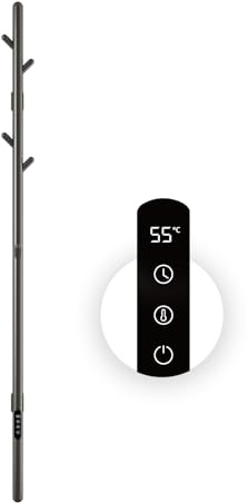 Scaldasalviette Elettrico,scalda salviette da bagno elettrico parete,153cm,Forma ad albero,Con Pantalla Táctil LED,Ajuste De Temporización Y Temperatura,Scalda Asciugamani Elettrico (Grigio pistola)