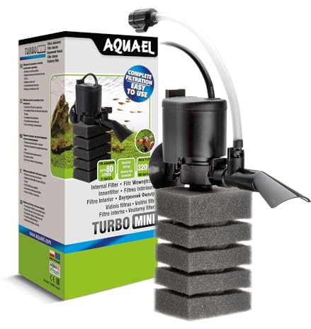 Filter Turbo Mini – Kraft im Miniaturformat | Leistungsstarker und langlebiger Innenfilter für Süßwasseraquarien <80 l | 320 l/h | 4,4 W