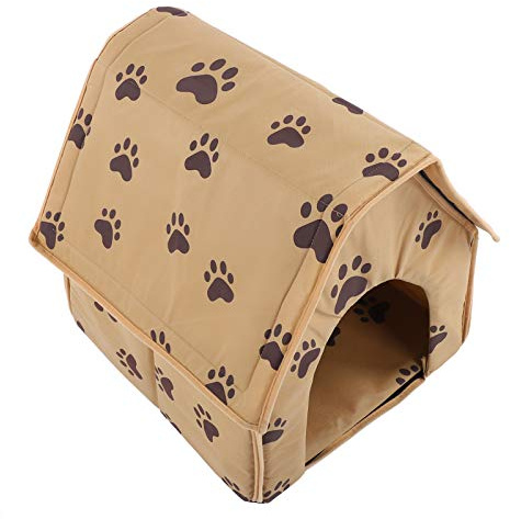 Generic Casa para Perros, Casa de Mascotas con Cama Plegable Pequeña Cama para Mascotas Carpa Pequeña para Perros para para Gato de Cachorro Lavable para Lavable (Brown)
