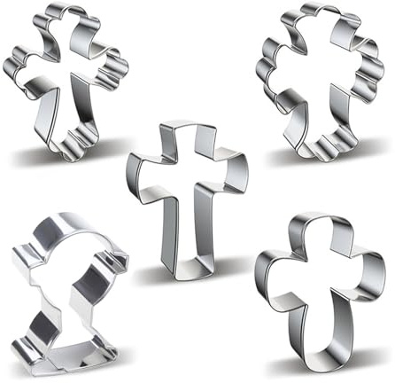 Ausstechform aus Edelstahl, 5 Stile, für Kreuz, Kekse, Fondant, Gebäck, Dekoration, Backwerkzeug, Kuchenform, Silikon, rund