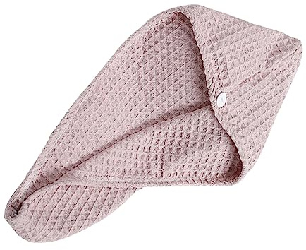 Anneome Haartrockenhandtuch zum Haare Trocknen Saugfähig und Schnelltrocknend Waffel aus Nylon und Polyester Einfarbig Rosa Beim Baden und Fitnessstudio