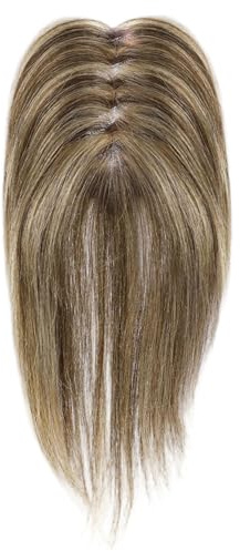 Les toppers à cheveux pour les femmes sont coupés en extension topper à cheveux raide avec une frange brun clair pour augmenter le volume pour le mariage, le bal, la remise des diplômes, la datation