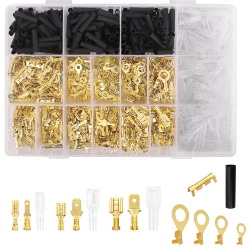 1050 Stk Kabelschuhe Set, Flachsteckhülsen, 2,8mm 4,8mm 6,3mm Flachstecker