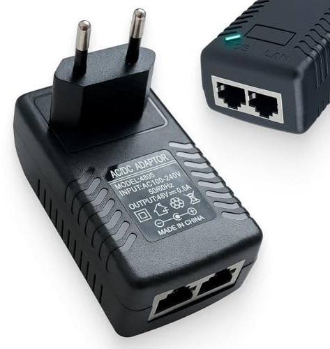 Gigabit 48V 30watt PoE Injector Adapter, 30W, für Geräte mit 802.3af Standard, Gigabit Ethernet 1000Mbps, kompatibel mit PoE-fähigen Geräten, RJ45