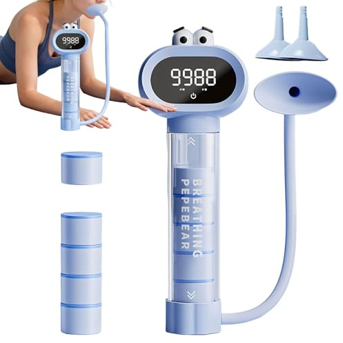 Appareil d'exercice respiratoire – Entraîneur respiratoire pour, équipement de fitness pour capacité pulmonaire, haltère de respiration abdominale réglable, entraîneur de force de flux d'air
